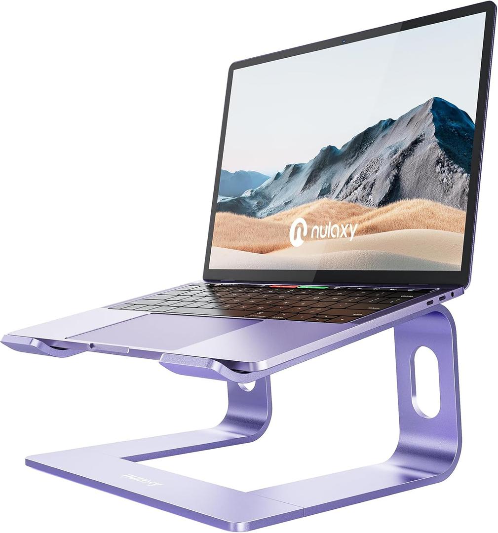 Nulaxy Ergonomic Aluminum Laptop Stand - Detachable Riser for 10-15.6' Laptops (Purple)