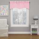 ECLIPSE Kendall Modern Scalloped Valance Rod Pocket Window Curtain for Kitchen or Bathroom, 42" x 18", Bouquet (Bouqet)