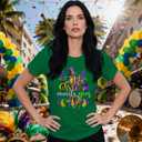 Women's Mardi Gras Shirt Nola Carnival Party T-Shirt Fat Tuesday Tee Tops (XXL)