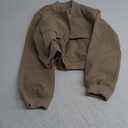 Zando Womens Bomber Jacket Button Down Short Cropped Jackets Long Sleeve Baseball Varsity Jacket Casual Jackets with Pockets (Small, Khaki)