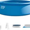 INTEX Easy Set 15 ft x 48in Above Ground Pool Set, Round Inflatable Swimming Pool with 1000 GPH Cartridge Filter Pump, Ladder, Cover, & Ground Cloth