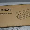 HAUSFRAU Ottoman with Storage Bench Folding Foot Rest Stool Pink