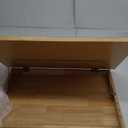 Custom C-shaped Sofa Side Table Wood Coffee Table Living Room Furniture Adjustable Bamboo Sofa Side Table With Rotating Wheel