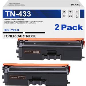 Compatible Toner Cartridge Replacement for Brother TN433BK TN433 TN431BK TN-433 TN436BK for HL-L8260CDW HL-L8360CDW MFC-L8900CDW MFC-L8610CDW MFC-L8690CDW Printer (Black, 2 Pack)