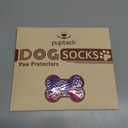 PUPTECK Anti Slip Dog Socks, Shoes with Grippers to Prevent Licking Hardwood Floors Traction, Rubber Boots & Paw Protectors for Small Dogs Cold/Hot Pavement, Senior Dogs Booties Purple, Small