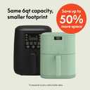 bella 6 Qt Slim Air Fryer, Fits-anywhere Kitchenware, EverGood Ceramic Nonstick Coating, Adjustable Temperature, 6 Preset Cooking Options, 60 Min Auto Shutoff w Audible Tone, 5lb Capacity, Seaglass