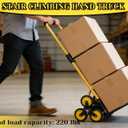 Heavy-Duty 220LB Capacity Stair Climbing Hand Trucks, Stair Climber Cart Dolly Hand Truck with 6 Wheels and One-Touch Retractable Handle for Home Stairs, Moving, Groceries, Warehouse(Yellow)
