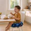 Eiury Toddler Booster Seat for Dining Table, Portable Kids Booster Seat with Safety Buckles Portable Increasing Booster Cushion with Non-Slip Bottom (Blue Dinosaur)