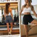 Neer 3 Pack Women's Athletic Shorts 5'' High Waisted Elastic Workout Wide Leg Causal Yoga Gym Lounge with Pockets(Black,Pink,Dark Mixed Gray,S)