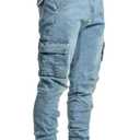 Baylvn Men's Ripped Distressed Destroyed Straight Slim Fit Jeans Skinny Casual Fashion Denim Pants (42, 857 Blue)
