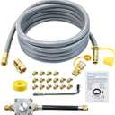 Propane to Natural Gas Conversion Kit Compatible with weber genesis, genesis II, spirit and spirit II, etc Grills,15FT Natural Gas Conversion Kit with Regulator for weber Grills