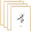 Yaetm 12x16 Picture Frame with Mat for 8.5x11 Set of 4, Natural Solid Oak Wood 12x16 Frame for Gallery Wall and Poster, Wall Mounted (4 pack, Oak)