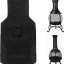 WOMACO Chiminea Cover Waterproof Patio Chiminea Fire Pit Cover Heavy Duty Weather Resistant Outdoor Chimney Protective Cover (25" D x 50" H, Black)