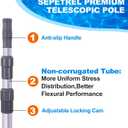 Sepetrel Pool Pole - Professional 15 Foot Telescoping Swimming Pool Cleaning Poles,Adjustable Telescopic Pole,for Skimmer Net,Brush,Vacuum Head