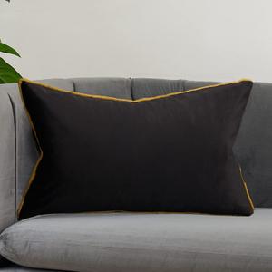 Avigers 12 x 20 Inches Black Solid Cushion Case Luxury Modern Home Decor Lumbar Throw Pillow Cover Decorative Pillow for Couch Living Room Bedroom Car 30 x 50cm