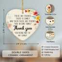 6 x Friends Christmas Ornaments 2025 - Friendship Gifts for Women Men Coworkers, Thank You Gifts for Friends, Bestie, BFF, Soulmate, Ceramic Friend Ornament for Christmas Tree Decorations