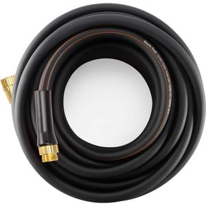 Giraffe Tools Garden Hose 50ft x 5/8", Water Hose Heavy Duty, Flexible, Lightweight Hybrid Hose with Swivel Handle, Male to Female Fittings (Black)