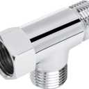NearMoon Solid Brass G1/2" 3 Way Diverter Valve - Hose Fitting Tee, T Shape Adapter Connector for Angle Valve Hose, Bath Shower Arm, and Toilet Bidet Sprayer Faucet (Chrome Finish)