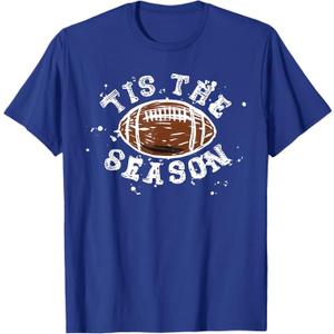 tis the season football T-Shirt (Small, Royal Blue)