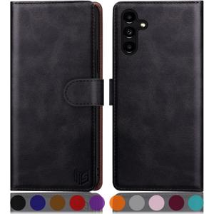 4 x SUANPOT for Samsung Galaxy A35 5G Wallet case with RFID Blocking Credit Card Holder,Flip Book PU Leather Protective Cover Women Men for Samsung A35 Phone case Black