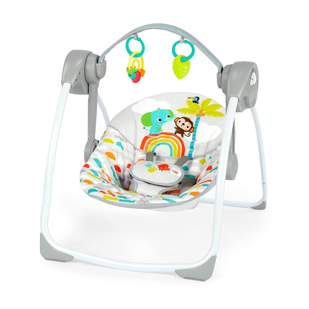 Bright Starts Portable Electric Baby Swing, Newborn to 9 Months
Lightweight & Foldable Swing with 6 Speeds, 10 Soothing Melodies, 2 Hanging Toys, 2-Position Recline, Max Weight 20 lbs