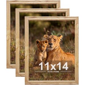 11x14 Picture frame set of 3, Modern Style woode frames Wall Mounting Horizontally or Vertically, 11 x 14 Wall Gallery Poster Photo Frame with Shatter Resistant Plexiglass,best gift