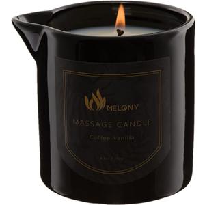 MELONY Massage Candle | Gentle Softening for Nourished, Hydrated, Balanced Skin | 230 g / 8.1 oz (Coffee Vanilla)