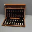 15'' Walnut Chess Set with Storage Board for Adults & Children, 2 Players