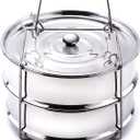 Stackable Steamer Insert Pans- Instant Pot Accessories 6 Qt-2 Silicone handle & Interchangeable LidsPressure Cooker Accessories- Pot in Pot for Baking,Lasagna,food steamer,Reheat Multiple Dishes