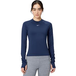 Nike Women's Victory Baselayer Long Sleeve, Midnight Navy/ White, Medium