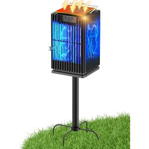 Solar Bug Zapper Outdoor, Waterproof Mosquito Zapper Type-C & Solar Powered, Auto On/Off, Cordless 4200V Electric Fly Zapper, 5000mAh Rechargeable Mosquito Trap Killer for Patio Backyard Camping