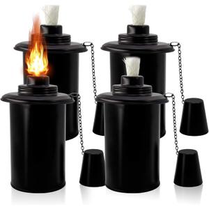 Torch Replacement Canisters, Bamboo Lantern Refillable Torches, Decorative Torch Canister Replacement for Yard, Patio, Deck, Garden, Party, Landscape (12oz 4Pack)