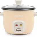 AROMA Mini Rice Cooker, 2-Cup (Uncooked) / 4-Cup (Cooked), Grain Cooker, Soup Maker, Oatmeal Cooker, Auto Keep Warm, 1 Qt, Milk Tea color