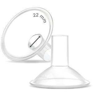 Maymom MyFit Crater Series 22 mm 2xTwo-Piece Small Breastshield Compatible with Medela Breast Pumps. Long Nipple Tunnel (44mm) Best for Elastic Nipples