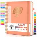 Large Spiral Notebook Journal for Women Men - 300 Numbered Lined Pages, College Ruled, A4 Hardcover Spiral Bound Notebook for School, Work, Note Taking, Writing, Leather Spiral Journal 8.5"x11"