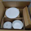 Gibson Home Oslo Porcelain Chip and Scratch Resistant Dinnerware Set, Service for 4 (16pcs), Ceramic Plates and Bowls Dishes Sets, White - Microwave and Dishwasher Safe