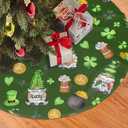 Gnome St Patricks Day Christmas Tree Skirt 48 Inches, Xmas Tree Skirt Party Indoor Decoration Ornaments Hat