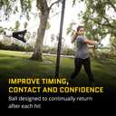 SKLZ Hit-A-Way Youth Baseball Swing Trainer, Portable Solo Batting Practice with Stand, Tethered Ball for Hitting Drills, Ages 13 and Under