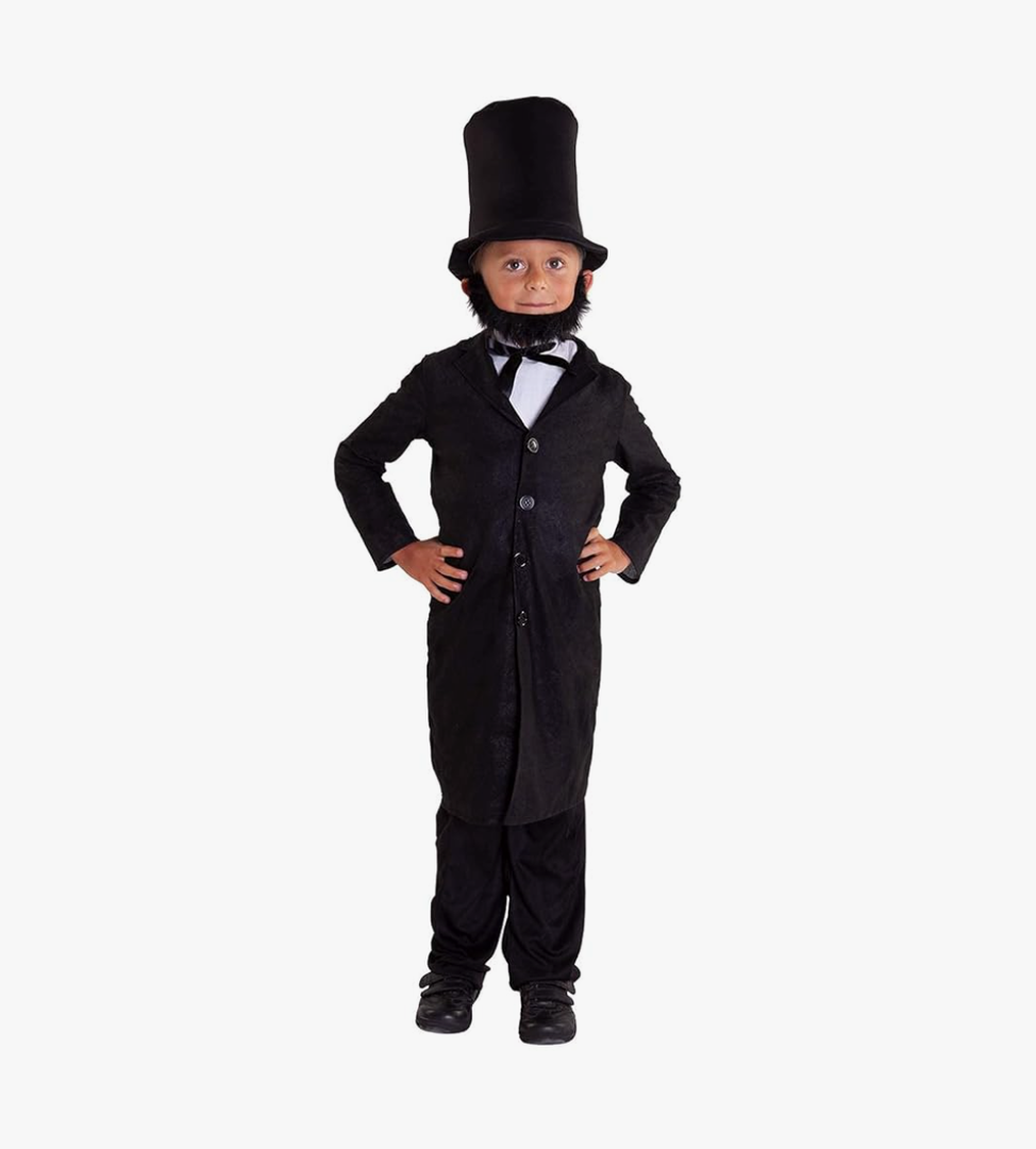 Morph Abraham Lincoln Costume, Abraham Lincoln Costumes for Kids, Boys Halloween Costume, Halloween Costumes for Kids, Size M