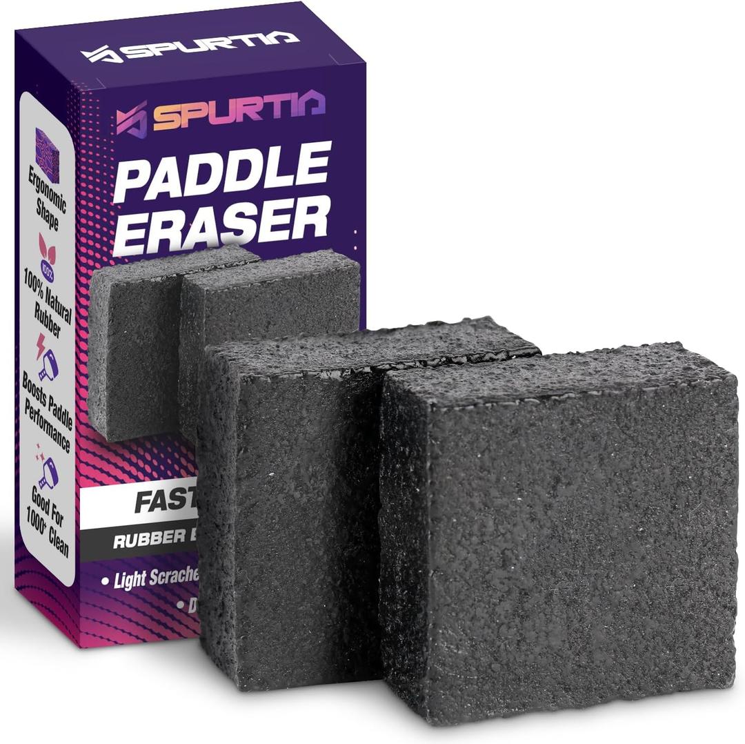 2 x Pickleball Paddle Eraser, Carbon Fiber Pickle Ball Racket Cleaner, Fast & Easy Rubber Bar to Remove Ball Residue, Dirt, & Minor Scrapes/Scratches