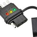 Oyviny 4-Way Flat Trailer Wiring Tester 4 Pin Male and Female Trailer Tester with Bright Indicators, Double End Design 4 Pin Trailer Light Tester for Turn Signal Tail Lights Trouble Shooter