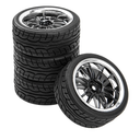 12-Spoke 12mm Hex Hub Wheel Rims & Rubber Tires Compatible with HSP Tamiya HPI Kyosho 1/10 On-Road Touring Car WLtoys 1/14 144001 Traxxas 1/16 Slash RC 1/18 A959B Buggy