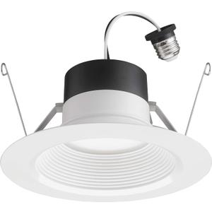Juno E Series 5"/6" LED Ceiling Light, Baffle Trim Recessed Lighting with 5-in-1 Switchable White Color, 900 Lumens, Wet Rated LED Downlight, Dimmable, White