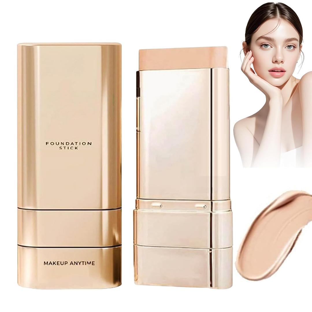 Luminous Dual-Ended Concealer Foundation Stick,Multi-use Double Head Foundations Make up Sticks, Foundation Stick Korean 3 in 1,Sweat-Proof for All Skin Types (Natural Color)
