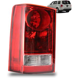 Tail Light Assembly Compatible With 2009-2015 Honda Pilot Rear Left Driver Side Taillight With Blubs and Wiring Harness Replace 33550SZAA01