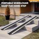gardhom 1Pair 7FT Adjustable Wheelchair Ramp 84" L x 7.4" W Telescopic Ramps for Wheelchairs 600 lbs Portable Wheelchair Ramps for Steps Home Threshold Doorways Steps Stairs with Carrying Bag
