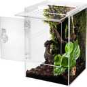 Front Opening Terrarium Jumping Spider Enclosure,Tall Arboreal Tarantula Enclosure Terrarium with Cross Ventilation,Waterproof Acrylic Reptile Enclosure (6*6*9in)
