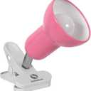 RONG&LAN Clip lamp,360 Rotation Clip on Lamp Portable Book Reading Light,Clamp on Desk/Table/Bunk Bed/Cupboard Home Lighting, (Desk lamp,Seven Colors for Your Choice) (Pink)