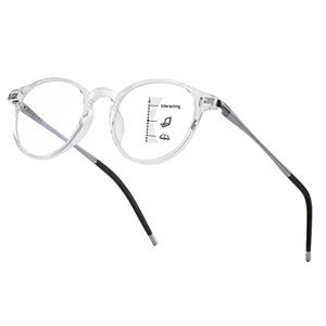 KISDATE OPTICS Exquisite Ultra-light Progressive Multifocus Reading Glass Women Blue Light Blocking Multifocal Readers with Anti EyeStrain/UV Spring Hinge(Mid-Near Range 3ft,Top is Not 0) 2.0 Clear