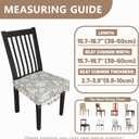 Stretch Dining Chair Seat Covers Set of 4,Dining Chair Slipcovers, Floral Printed Chair Covers,Soft Fabric Washable Upholstered Chair Seat Protector, No Rear Covers for Home Kitchen Dining Room